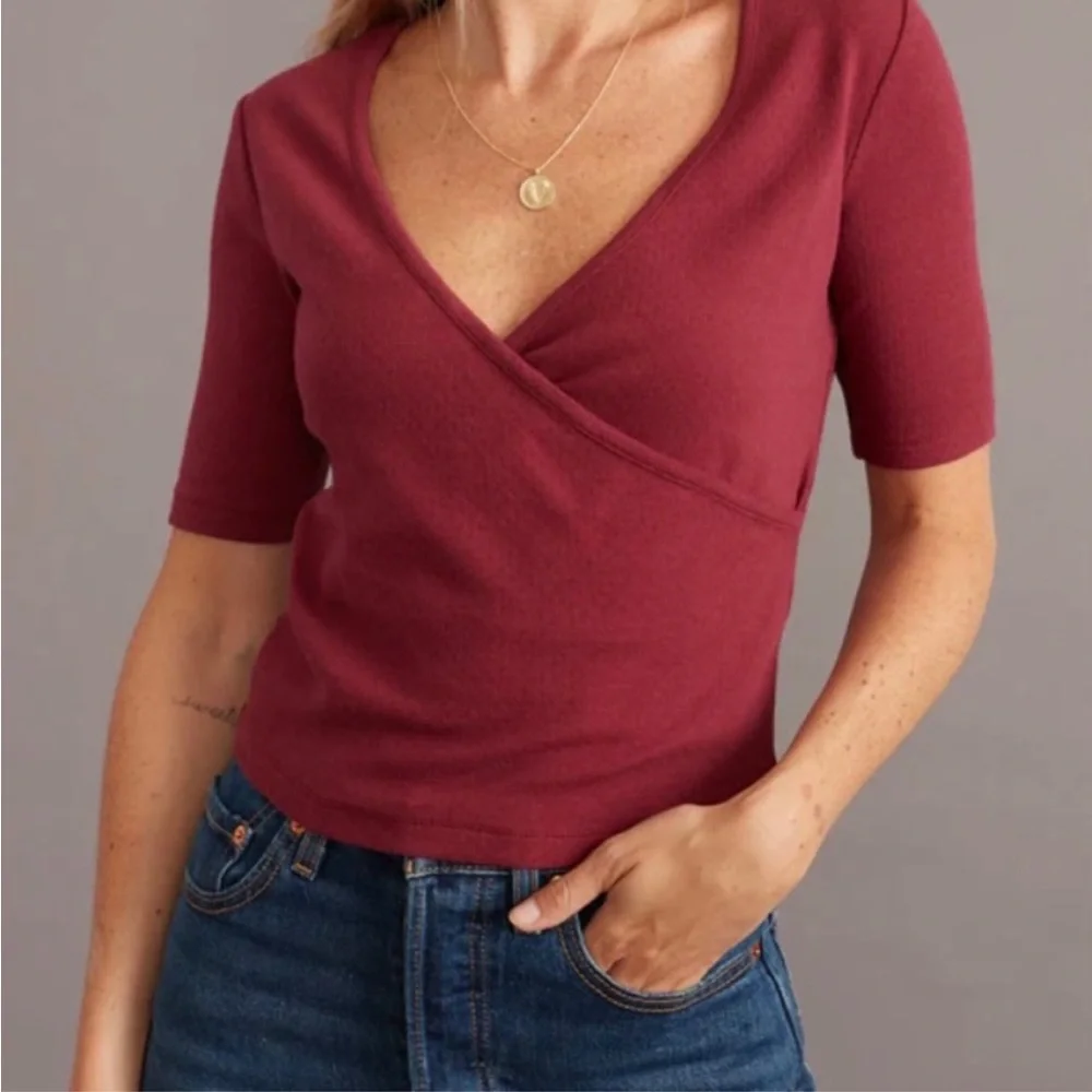 MARINE LAYER Ayla Wrap Top in Rhododendron -Excellent Pre-Owned Condition, Small